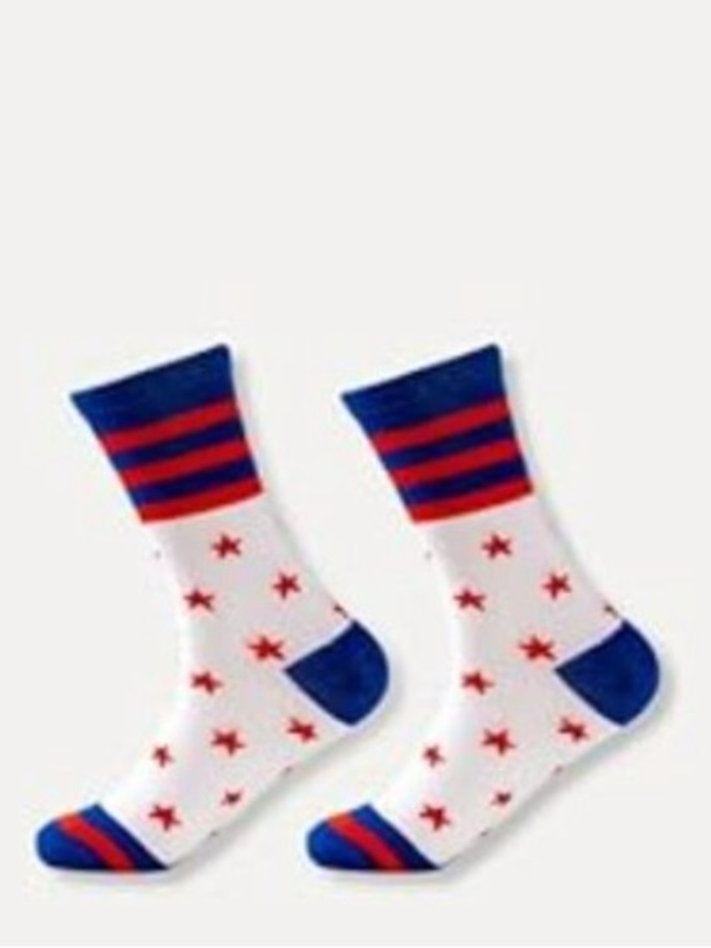 Patriotic Stars & Stripes Crew Socks -Red, White, Blue Holiday